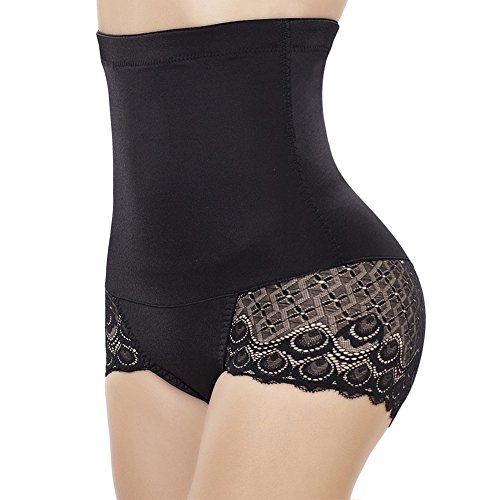 TINGLU High Waist Butt Lifter with Steel Bone Breathable Body Shaper Panty for Women(L,Black)
