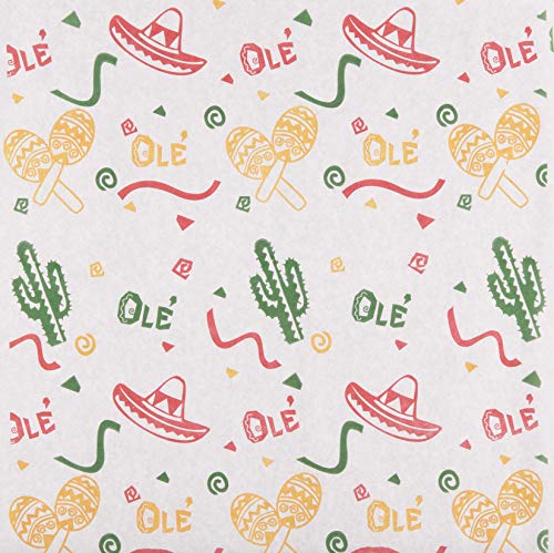 Fiesta Style Deli Sheets - 12x12 Deli Paper Sheets 200 ct - Great for Nachos, Tacos, Burritos or any Fun Food. Use these Large Deli Sheets to wrap your Favorite Foods or line Food Baskets. - Thumbnail 2