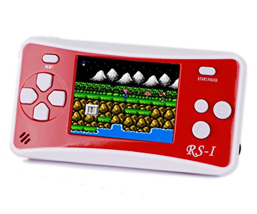 JJFUN RS-1 Handheld Game Console for Kids,Retro Game Player with 2.5" LCD 8-Bit Portable Video Games,The 80's Arcade Video Gaming System Device,152 in 1 Classic Old School Games Entertainment-RED