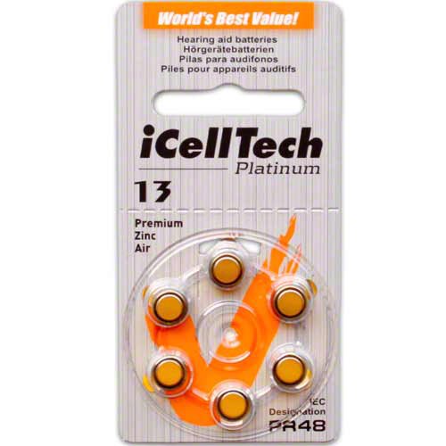 iCell Tech Size 13 Hearing Aid Batteries (60 batteries)
