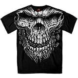 Hot Leathers Shredder Skull Jumbo 100% Cotton Double Sided Printed Biker T-Shirt