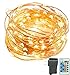 SENYERGIANT Led String Lights, 33 ft 100 LEDs Waterproof Warm White on Copper Wire,Fairy Lights with Remote Control and Power Adapter