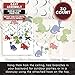 30-Count Swirl Decorations - Dinosaur Birthday Party Decorations, Party Streamers, Hanging Dino DecorWhirls for Kids, 4 Assorted Designs - Hanging Length: 34.25 to 36.25 inches