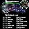 LexonElec-Gaming-Keyboard-Mouse-Combo-K13-Wired-Rainbow-Led-Backlit-104-Keys-Ergonomic-Gamer-Keyboard-2400DPI-Adjust-4-Buttons-Usb-Optical-Game-Mouse-Sets-Mousepad-Compatible-with-PC-Laptop Wired Gaming Keyboard and Mouse Set Rainbow Backlit 104 Keys Full Anti-ghosting light up Keyboard 2400 DPI 4 Button Usb…