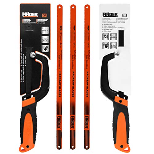 Finder Hacksaw With Saw Blade Aluminium Alloy Light Weight Compact Hand Operation Hack Saw For Wood Board PVC Pipe (3pcs 12-inch Extra Hacksaw Blades Included) - Thumbnail 6