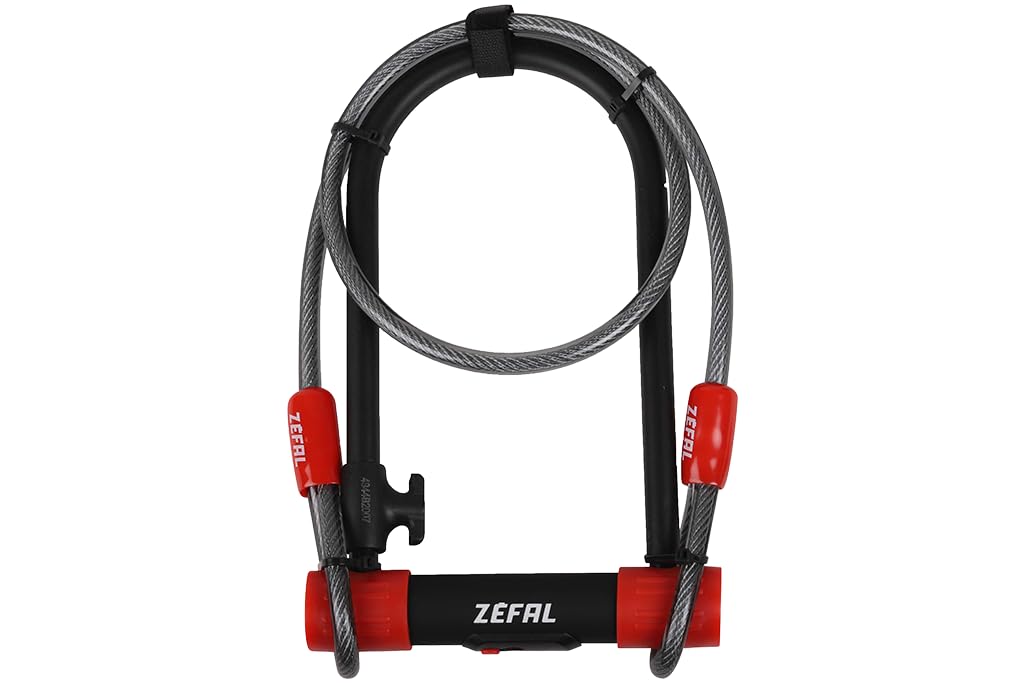 ZEFAL K-Traz U13 Heavy Duty U-Shaped Bike Lock - Heavy Duty Steel Extension 120cm Cable - Padlock for Bicycle, Electric Bike, Mountain Bike, Scooter, Motorcycle
