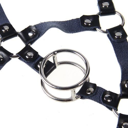 The Bondage Locker Double O Ring Mouth Gag Head Harness, Black - Image 3