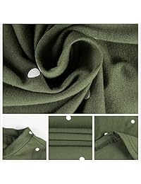 ULIAN Vestido de manga larga, cuello redondo, plisado, con lunares, bolsillo suelto, estilo informal, para mujer