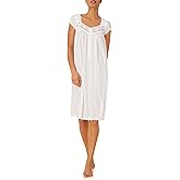 Eileen West Sleepwear & Loungewear for Women - Villa Blanca Collection - 100% Cotton Lightweight Knee-Length Nightgown