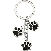 Moydolo Cute Animal Cat Dog Claw Car Key Chain Ring Charm Cat Dog Paw Keychain Pendant For Women Girls Backpack Purse