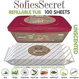 SofiesSecret Pet Wipes for Dogs+Cats ALL IN ONE,PP LID 100 Count, 100% Natural & Organic Extracts, Extra Thick, Ultra Soft, Extra Large,Hypoallergenic, Cruelty Free & Vegan