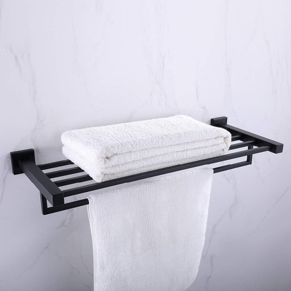Gulakey Black Towel Rack Hotel Towel Rack Bathroom Towel Rack 304 Stainless Steel