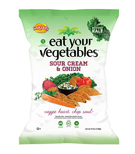 Eat Your Vegetables, Sour Cream and Onion Veggie Chips, 4.5-Ounce (Pack of 6)