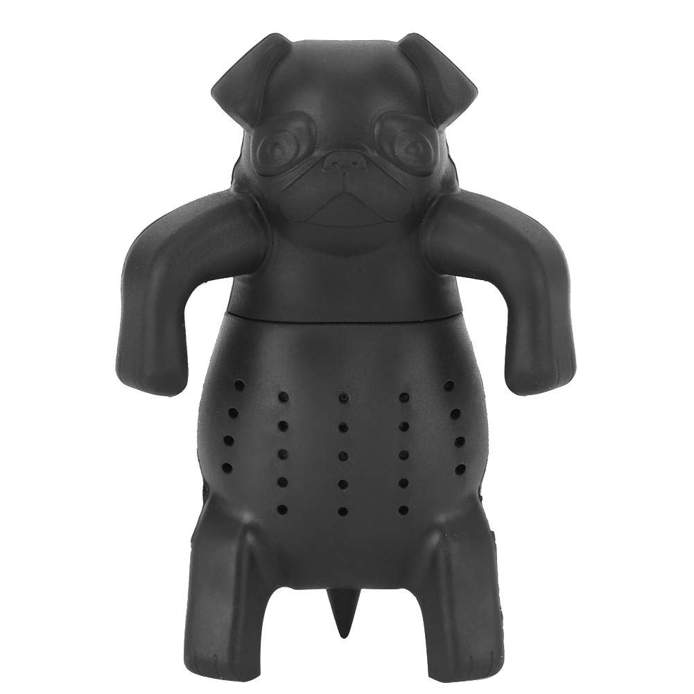 Reusable Cartoon Dog Silicone Loose Tea Strainer Infuser Filter Gadget Soft Cute Tea Set Accessory Black