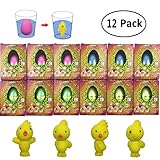 Jofan 12 Pack Chick Hatching Growing Easter Eggs with Chicken Toys Inside for Kids Easter Basket Stuffers Easter Basket Fillers Gifts Toys