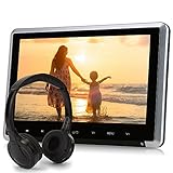 NAVISKAUTO 10.1 Inch Car Headrest DVD Player HD 1080P TFT LCD Screen Headrest Monitor with HDMI Port and Remote Control and Cigar Lighter Charger and IR Headphone (CH1008B+Y0101)