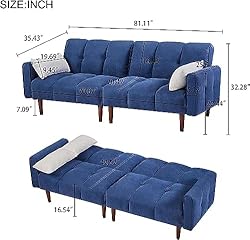 ERYE 3 in 1 Upholstered Futon Loveseat Convertible