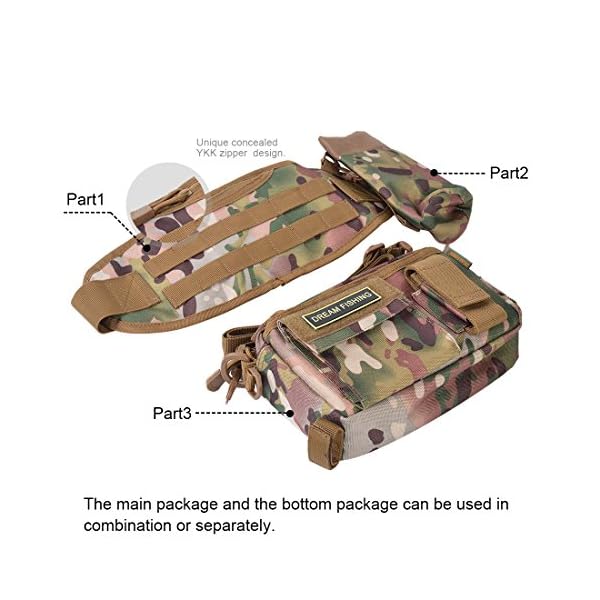 BLISSWILL-Outdoor-Multifunctional-Fishing-Tackle-Bag-Water-Resistant-Waist-Shoulder-Carry-Strap-Storage-Waist-Pack-Sling-Bag-Fishing-Gear-Storage-for-Fishing-Hunting-Climbing-Hiking