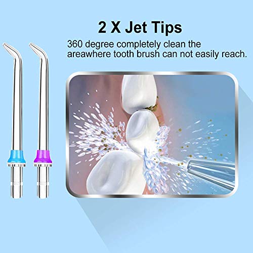 Replacement Professional 5 Dental Water Jet Nozzle Accessories, 2 Jet Tips, 1 Orthodotic Tip, 1 Orthodotic Tip, 1 Periodonatal Tip, 1 Tongue Cleaner Tip for Duomishu Water Flossers
