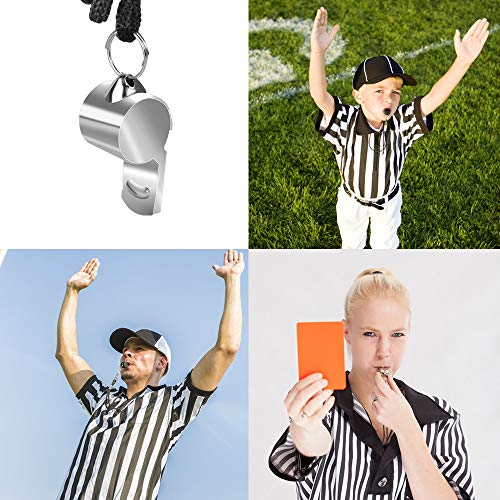 Hicdaw 6 Packs Whistle Sports Coach Whistles Loud Whistles with Lanyard 5 Colorful Plastic and 1 Stainless Steel Metal Whistles for Coaches, Referees and Officials