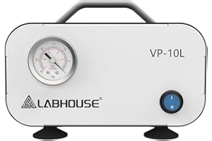 LABHOUSE VP-10L Oil-Free Lab Vacuum Pump Oilless Diaphragm Pump 10L/min & Rubber Tube for Laboratory Vacuum Filtration,Negative Pressure,110V-220V