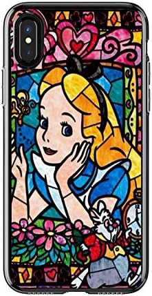 Disney's Character Stained Glass, Alice in Wonderland Stained Glass TPU+PC Bumper Cases for Apple iPhone X (iPhone 10) (Alice in Wonderland)