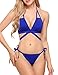 ADOME Women's Bathing Suit Two Pieces Bikini Set Strap Swimsuit Tie Side Bottom