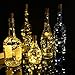 HAOSEE 20 Pack 20 Led Wine Bottle Lights with Cork,6.6ft Silver Wire Warm White Cork Lights Battery Operated Fairy Mini String Lights for Wine Liquor Bottles Wedding Party Christmas Decor
