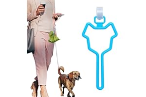 Hands-Free Dog Poop Bag Clip, Hands-Free Operation & Rope Closure, Suitable for Walking, Leash, for Puppies & Dogs, Blue