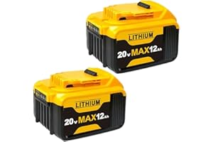 12.0Ah Lithium Replacement for Dewalt 20V Battery Compatible with Dewalt 20v Max Battery 12.0Ah DCB200 DCB206 DCB203 DCB180 D