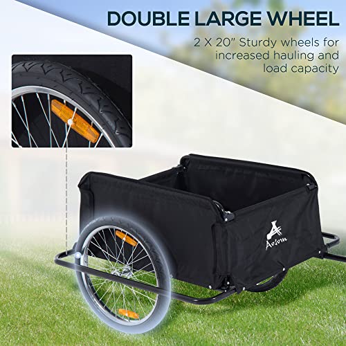 Aosom Bicycle Cargo Trailer, TwoWheel Bike Luggage Wagon Bicycle