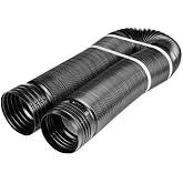Copolymer Solid Drain Pipe, 4 Inch Diameter, 12 Feet Length, Black Flexible Corrugated Pipe for Underground Foundation Water Diversion (4 in. x 12 ft.)