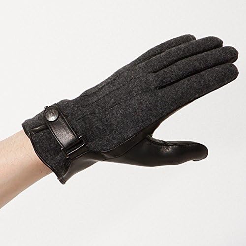 Amazon シップス メンズ Ships Gloves ニット レザー グローブ 18ダークグレー 85 手袋 通販