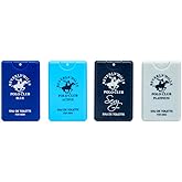 Beverly Hills Polo Club Men's 4-Piece Pocket Spray Set - Active, Sexy, Platinum, Blue EDT Collection