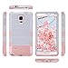 ULAK Note 4 Case, Galaxy Note 4 Case, Shock Resistance 3in1 Anti Slip Note 4 Case Hybrid with Soft Flexible Inner Silicone Skin Protective Case Hard Cover(Minimal Stripes Rose Gold)
