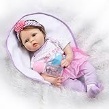 Dirance Lifelike Reborn Doll Soft Silicone Full Body Realistic Girl Playmate Doll Vinyl Reallike Handmade Newborn Baby Doll with Clothes 55cm, Kids Gift for Ages 3+ (Multicolor)