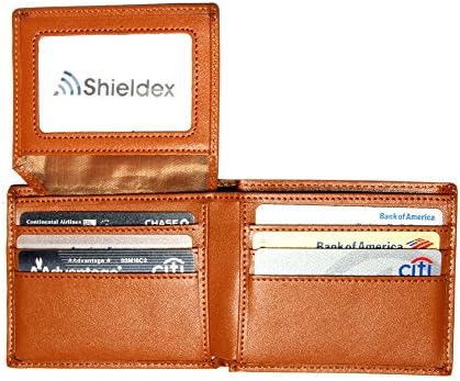 RFID Blocking Wallet For Men- Made Of Genuine Tan Leather - Slim Bifold - Protection For Credit, Debit, ID Cards- Secure Your Identity Against Radio Frequency ID Theftallet Tan