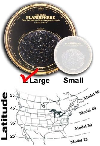 Celestial Products Miller Planisphere Star Finder, Size Large - Model 30 degree