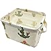 Mziart Cute Small Storage Basket with Handle, Foldable Cotton Fabric Storage Organizer Box for Nursery Kids Babies Room Shelves & Desks (Multi-colored Cactus)
