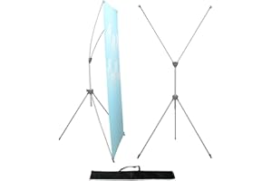 YDisplay X Banner Stand Adjustable Fit Banner Size from 23"X63" to 32"X78" Portable Oxford Bag for Trade Show Exhibition Market,1 Pack
