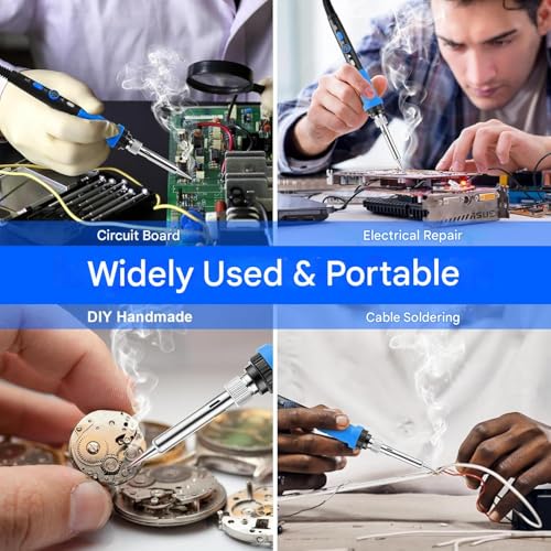 Soldering Iron Kit 80W Adjustable Temperature With Welding Tool, Digital Multimeter, Desoldering Pump,Electric pen,Soldering Iron Tips,Wire Stripper Cutter,Tweezers, Iron Stand, Electronic Wire