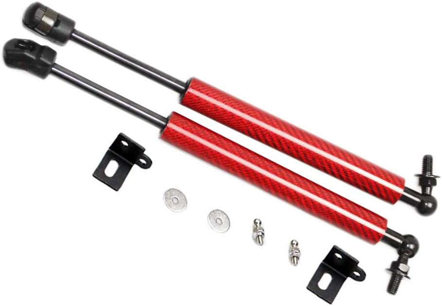 JINGLINGKJ Front Hood Damper for Mustang 2015-2018 Gas Struts Lift Support New Arrival Other Carbon Fiber Rods 2Pcs (Red Carbon Fiber)