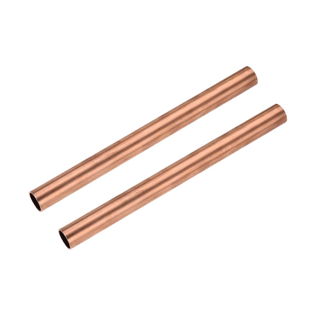 uxcell Copper Round Tube, 17mm OD 1mm Wall Thickness 200mm Length Straight Pipe Tubing 2 Pcs