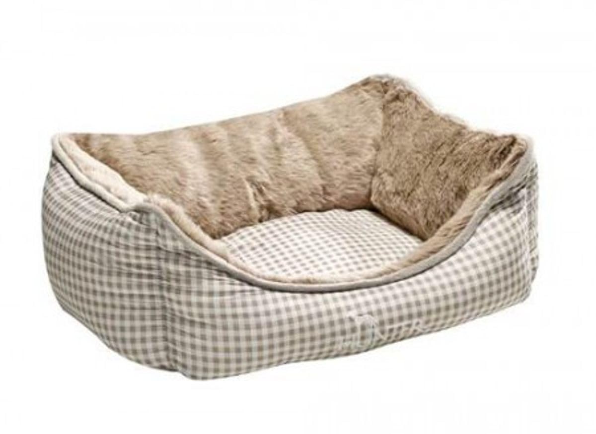 HUNTER Dog Sofa Astana with Plush, Medium, 80 x 60 cm, Brown Checked โ image 1
