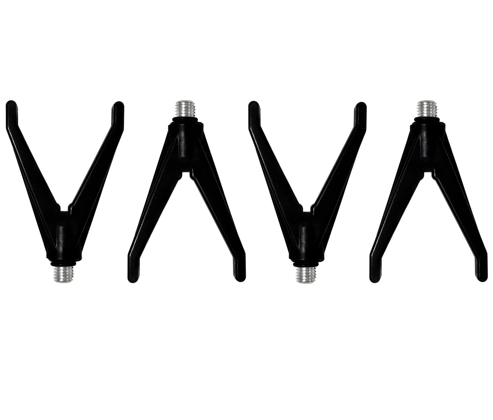 4Pcs Carp Fishing Rod Rest Rod Butt Rests Gripper w/ Thread M3/8 Fits All Rod Pod Holder Carp Fishing Accessory (Black)