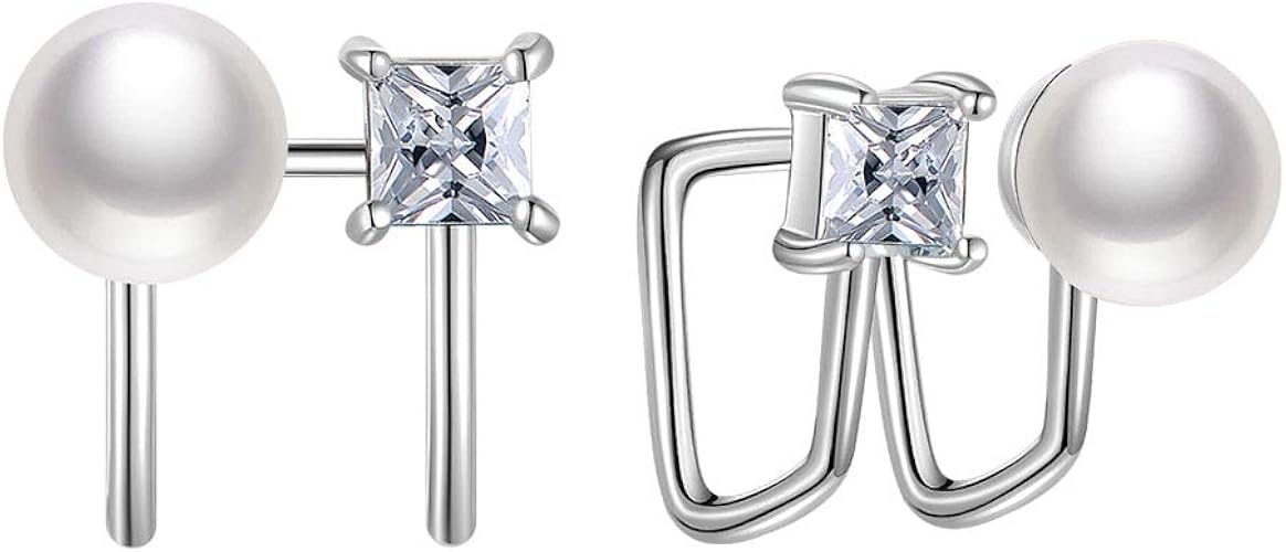 Amazon Co Jp Amazon限定ブランド イヤリング レディース 上質 ジルコニア パール イヤーカフ 両耳 ノンホールピアス シルバー925 金属アレルギー対応 軟骨 ピアス おしゃれ 女性 プレゼント ジュエリー