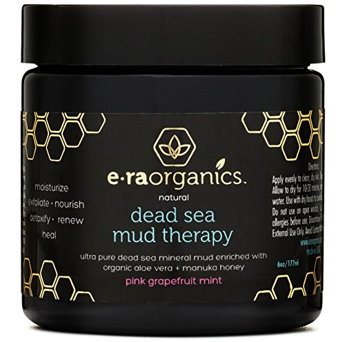 Era Organics Dead Sea Mud Mask with Organic Aloe Vera, Shea Butter, Manuka Honey & Hemp Oil - Spa Quality Face Mask to Cleanse, Moisturize & Exfoliate