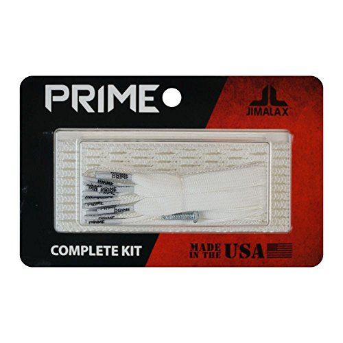 Jimalax PRIME Semi-Soft Lacrosse Mesh and Strings Complete Stringing Kit (White)