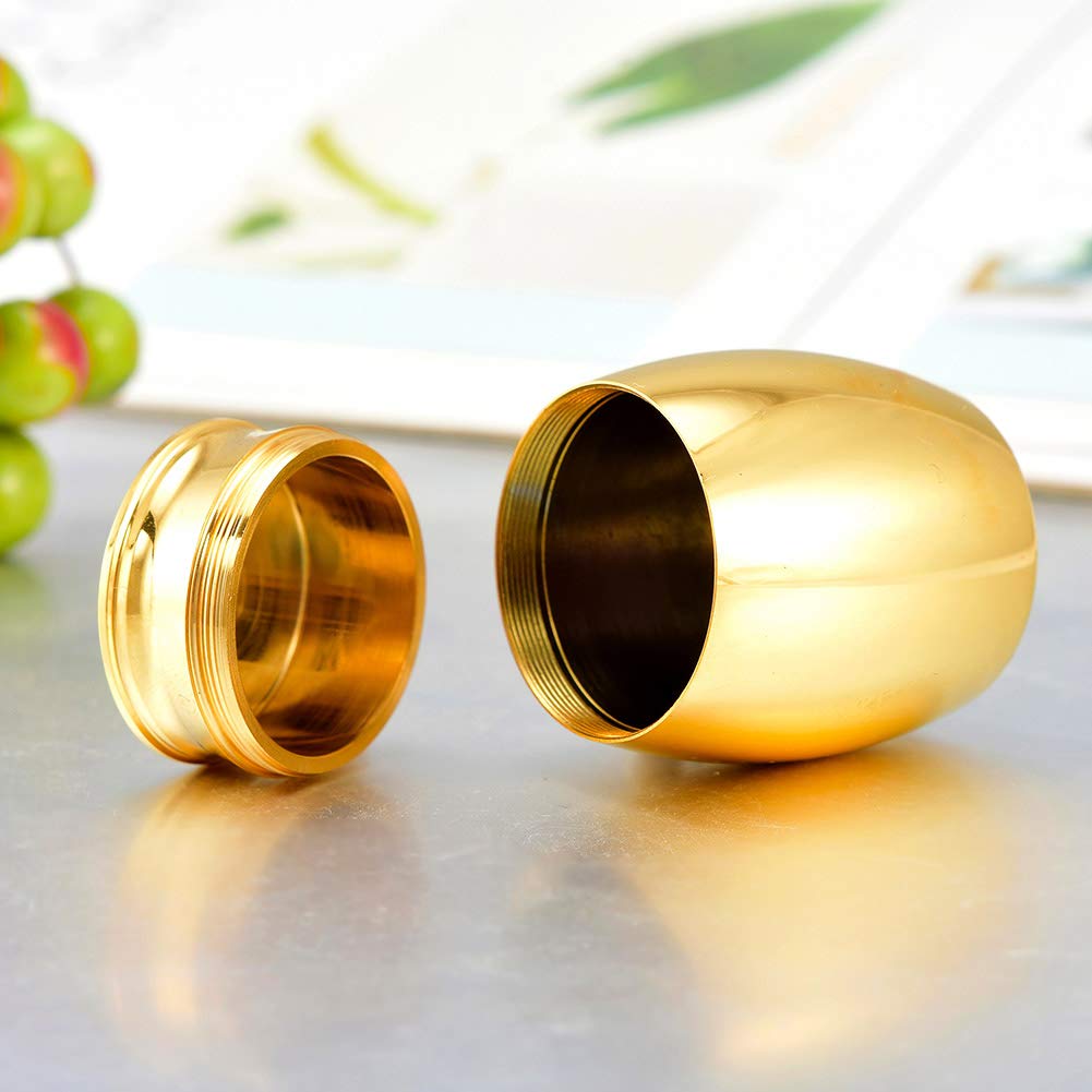 W/W Lifetime Mini Keepsake Urns for Pet Dog Cat Ashes, 18K Gold Plated High Polish Stainless Steel-Always in My Heart(Gold)