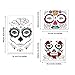 17 Sheets Day of the Dead Face Tattoo Halloween Temporary Tattoos Skull Face Tattoo Red Rose Mask for Halloween Party Favor